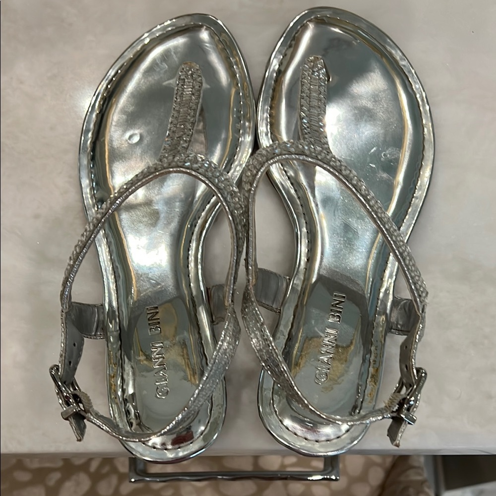 Gianni Bini Metallic Silver Sandals